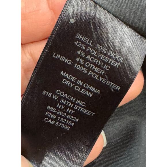 Coach wool blend 3/4 sleeve double breasted cocoon coat XS - Picture 13 of 16